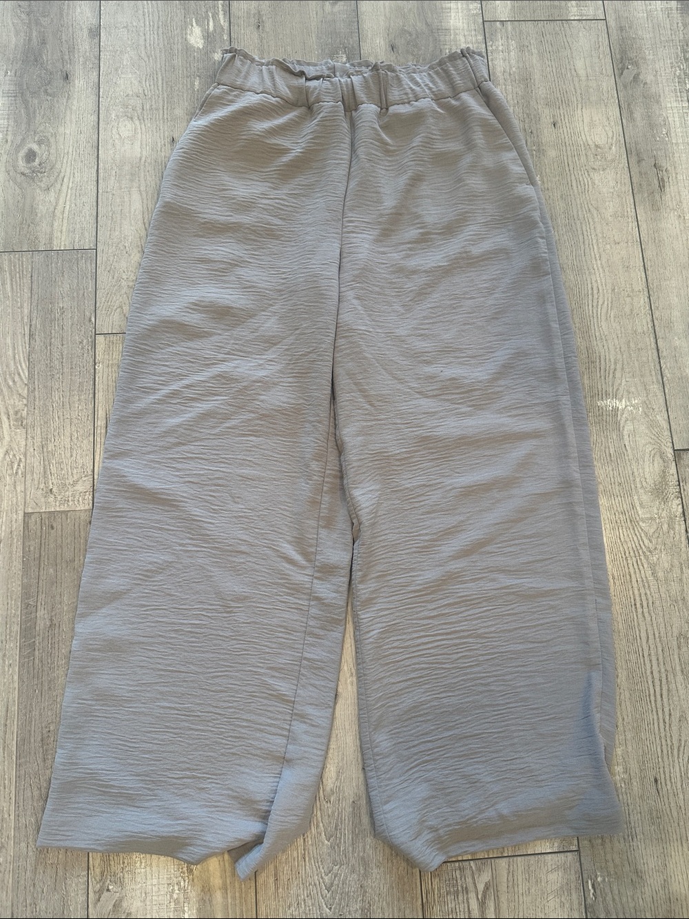 Hilary Radley Light Gray Wide Leg Trousers